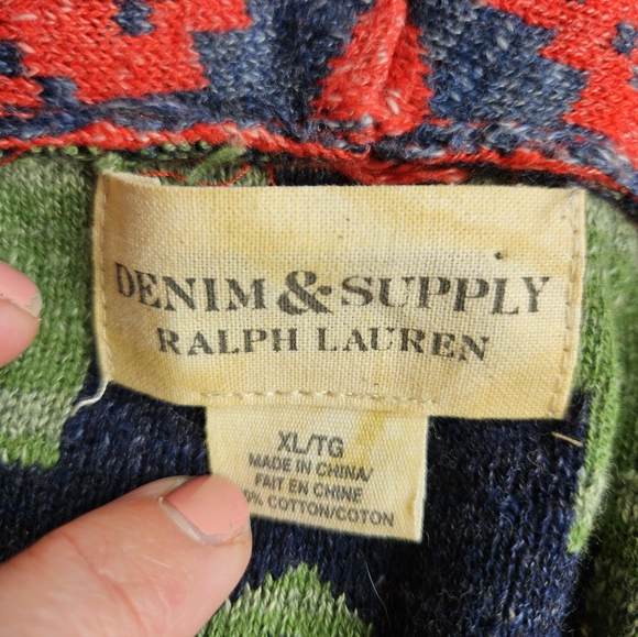 Ralph Lauren Denim & Supply Aztec Cardigan Sweater XL Button Front - Picture 4 of 15
